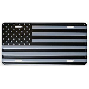 American Flag Patriotic Embossed Aluminum Automotive License Plate